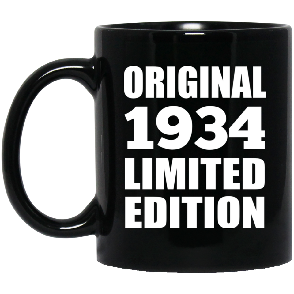 90th Birthday Original 1934 Limited Edition - 11oz Coffee Mug Black