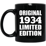 90th Birthday Original 1934 Limited Edition - 11oz Coffee Mug Black
