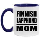 Finnish Lapphund Mom - 11oz Accent Mug Purple