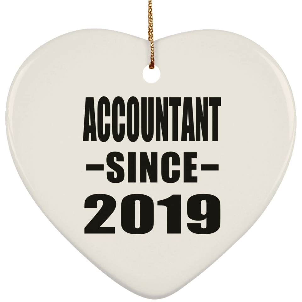 Accountant Since 2019 - Heart Ornament