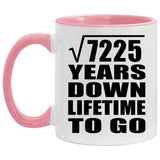 85th Anniversary Square Root of 7225 Years Lifetime To Go - 11oz Accent Mug Pink