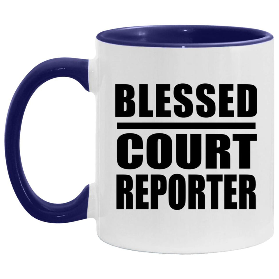 Blessed Court Reporter - 11oz Accent Mug Purple