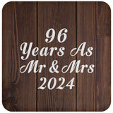 96th Anniversary 96 Years As Mr & Mrs 2024 - Drink Coaster D