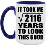 46th Birthday Took Square Root of 2116 Years To Look Good - 15oz Accent Mug Purple