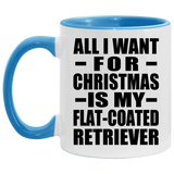 All I Want For Christmas Is My Flat-Coated Retriever - 11oz Accent Mug Blue