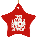 Happy 39th Anniversary 39 Years & Counting - Star Ornament