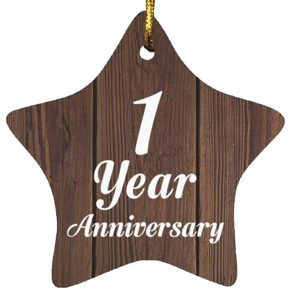 1st Anniversary 1 Year Anniversary - Star Ornament D