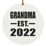 Grandma Established EST. 2022 - Circle Ornament