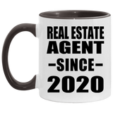 Real Estate Agent Since 2020 - 11oz Accent Mug Black