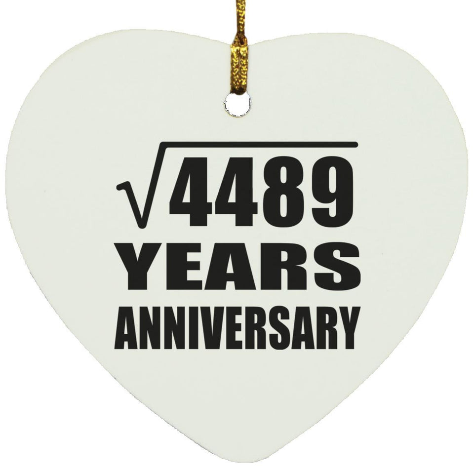 67th Anniversary Square Root of 4489 Years Anniversary - Heart Ornament