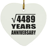 67th Anniversary Square Root of 4489 Years Anniversary - Heart Ornament