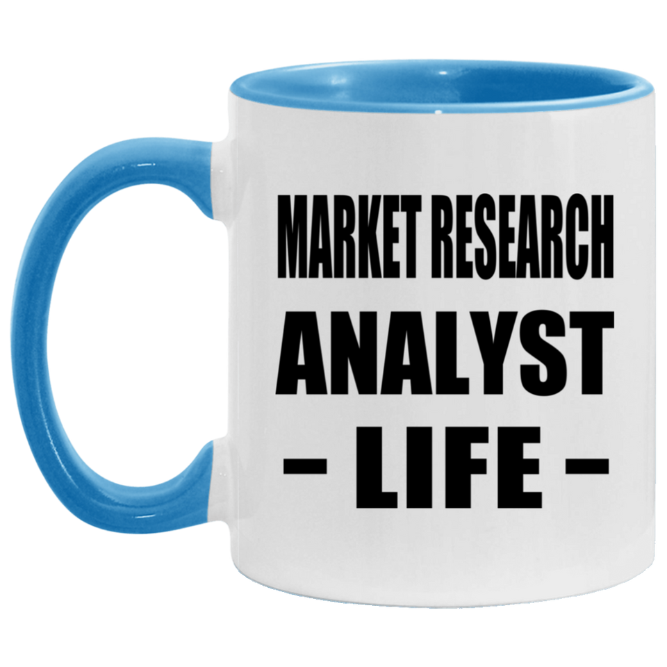 Market Research Analyst Life - 11oz Accent Mug Blue