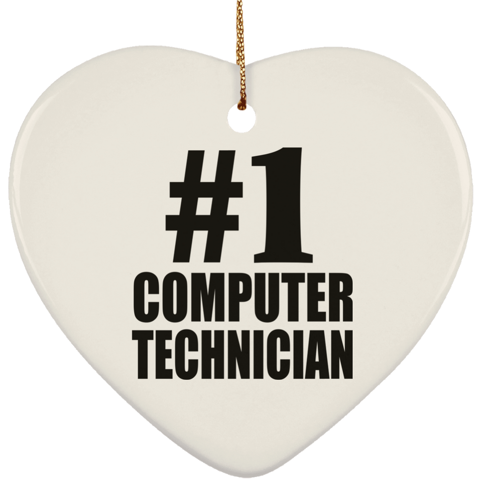 Number One #1 Computer Technician - Heart Ornament