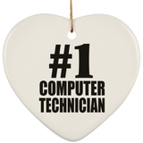 Number One #1 Computer Technician - Heart Ornament