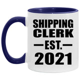 Shipping Clerk Established Est. 2021 - 11oz Accent Mug Purple