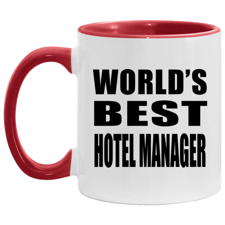 World's Best Hotel Manager - 11oz Accent Mug Red