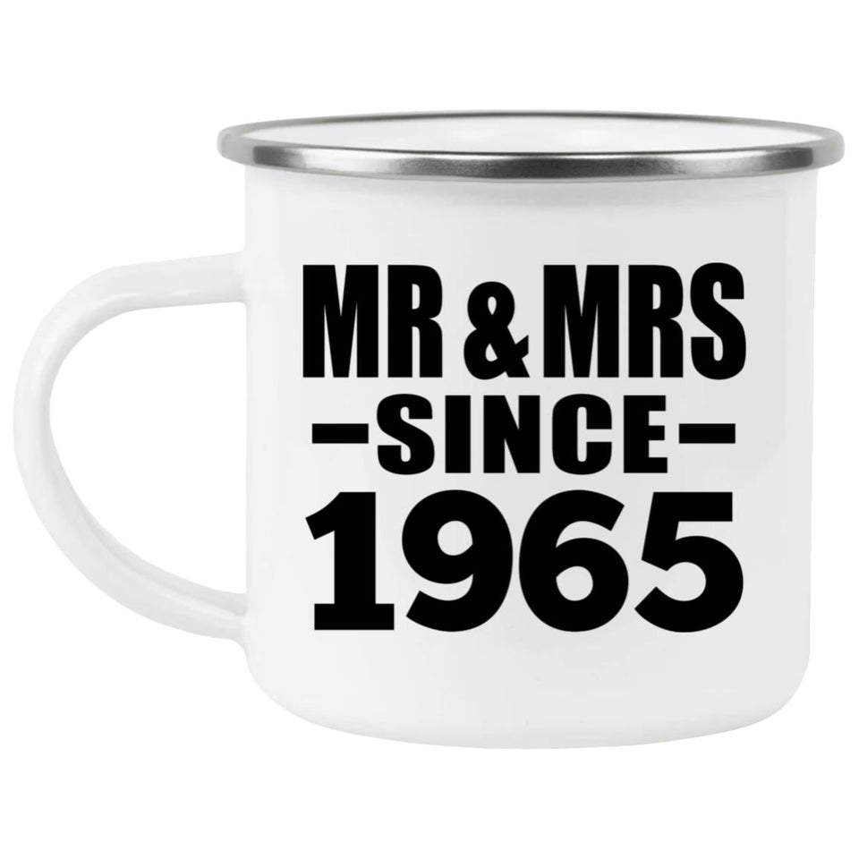 59th Anniversary Mr & Mrs Since 1965 - 12oz Camping Mug