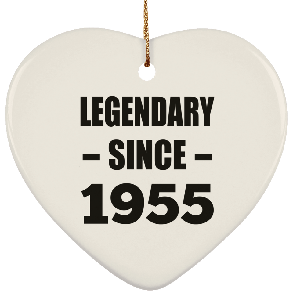 69th Birthday Legendary Since 1955 - Heart Ornament