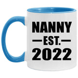 Nanny Established EST. 2022 - 11oz Accent Mug Blue