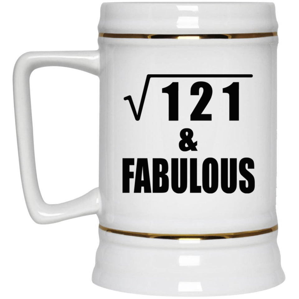 11th Birthday Square Root of 121 & Fabulous - Beer Stein