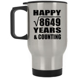 Happy 93rd Anniversary Square Root of 8649 Years & Counting - Silver Travel Mug