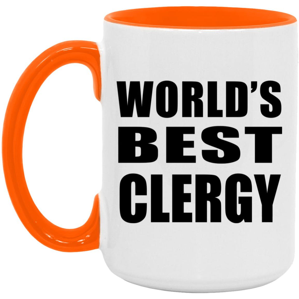World's Best Clergy - 15oz Accent Mug Orange