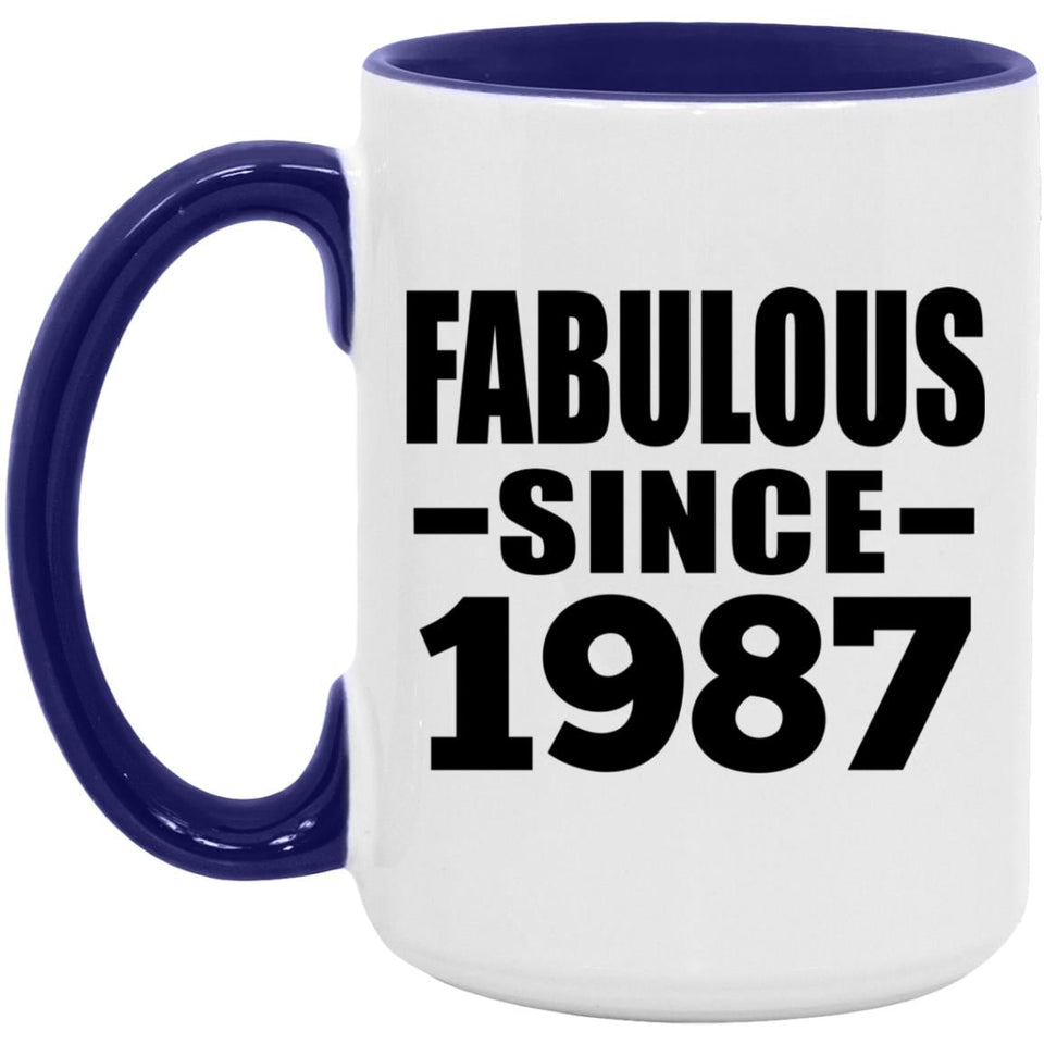 37th Birthday Fabulous Since 1987 - 15oz Accent Mug Purple