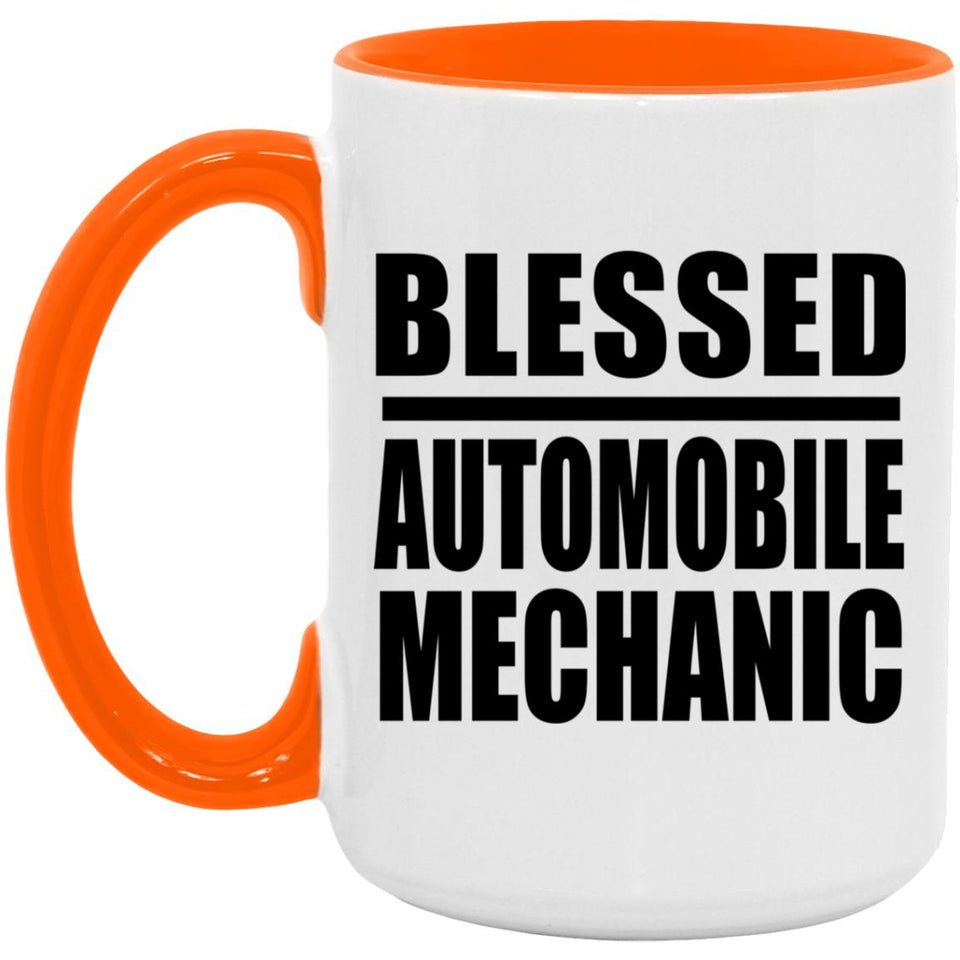 Blessed Automobile Mechanic - 15oz Accent Mug Orange