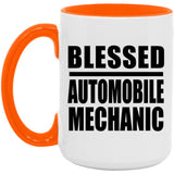 Blessed Automobile Mechanic - 15oz Accent Mug Orange