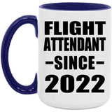 Flight Attendant Since 2022 - 15oz Accent Mug Purple