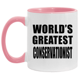 World's Greatest Conservationist - 11oz Accent Mug Pink