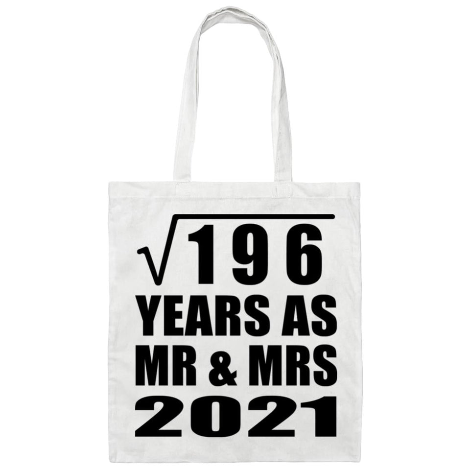 14th Anniversary Square Root of 196 Years As Mr & Mrs 2021 - Tote Bag White