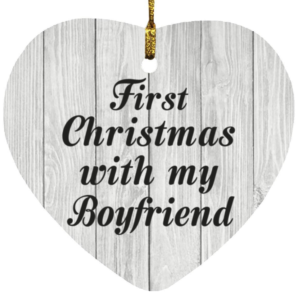 First Christmas With My Boyfriend - Heart Ornament F