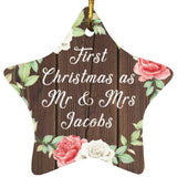 First Christmas As Mr & Mrs Jacobs - Star Ornament A