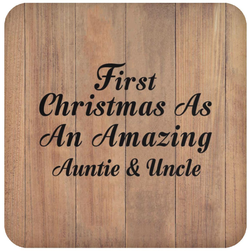 First Christmas As An Amazing Auntie & Uncle - Drink Coaster C