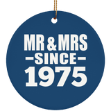 49th Anniversary Mr & Mrs Since 1975 - Circle Ornament