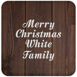 Merry Christmas White Family - Drink Coaster D