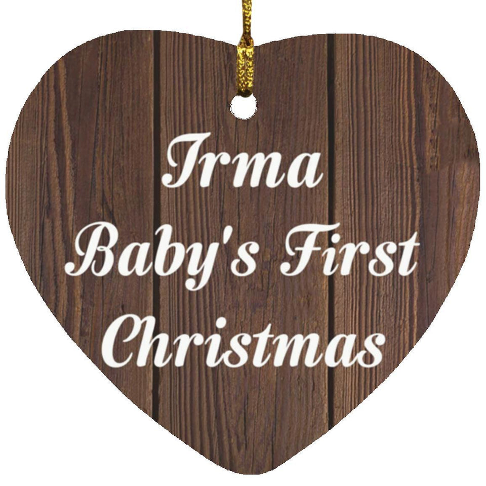 Irma Baby's First Christmas - Heart Ornament D
