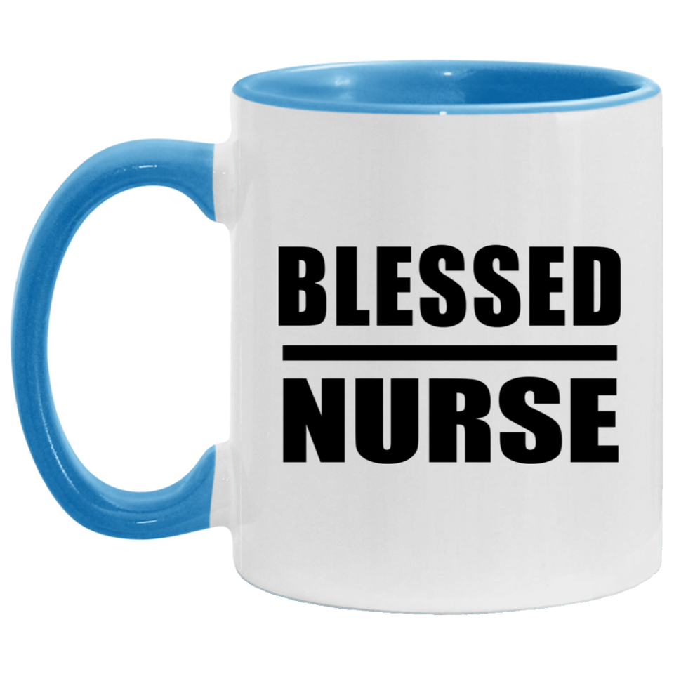 Blessed Nurse - 11oz Accent Mug Blue