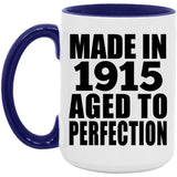 109th Birthday Made In 1915 Aged To Perfection - 15oz Accent Mug Purple