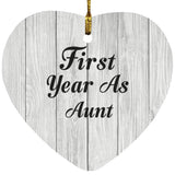 First Year As Aunt - Heart Ornament F