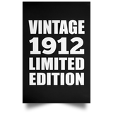 112th Birthday Vintage 1912 Limited Edition - Poster Portrait