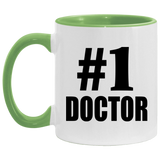 Number One #1 Doctor - 11oz Accent Mug Green