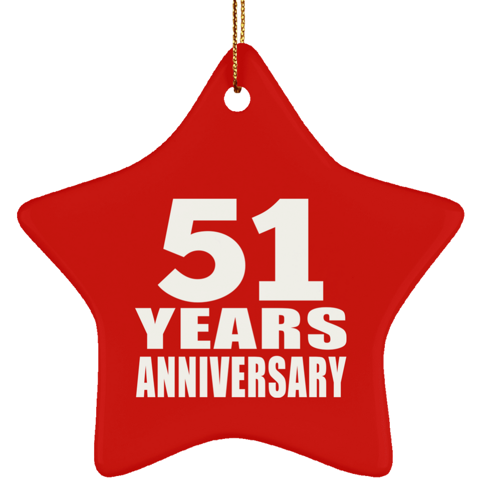 51st Anniversary 51 Years - Star Ornament