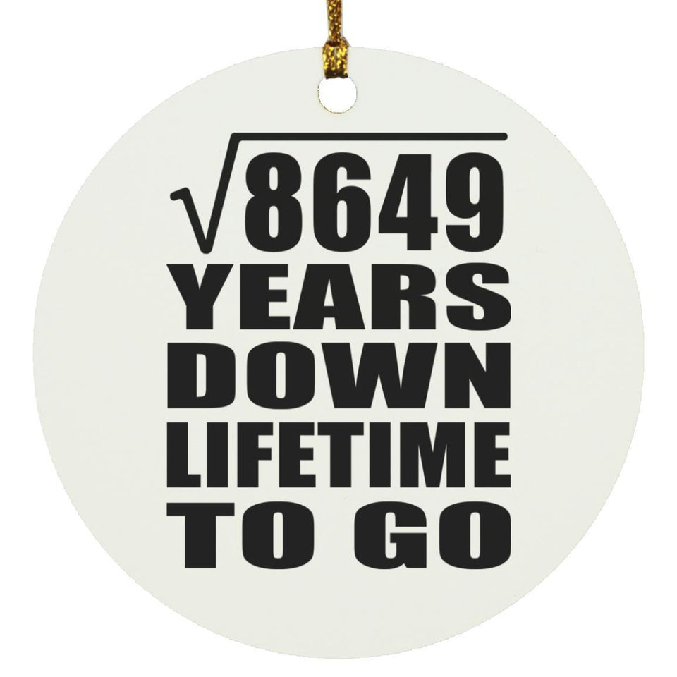 93rd Anniversary Square Root of 8649 Years Lifetime To Go - Circle Ornament