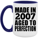 17th Birthday Made In 2007 Aged to Perfection - 15oz Accent Mug Purple