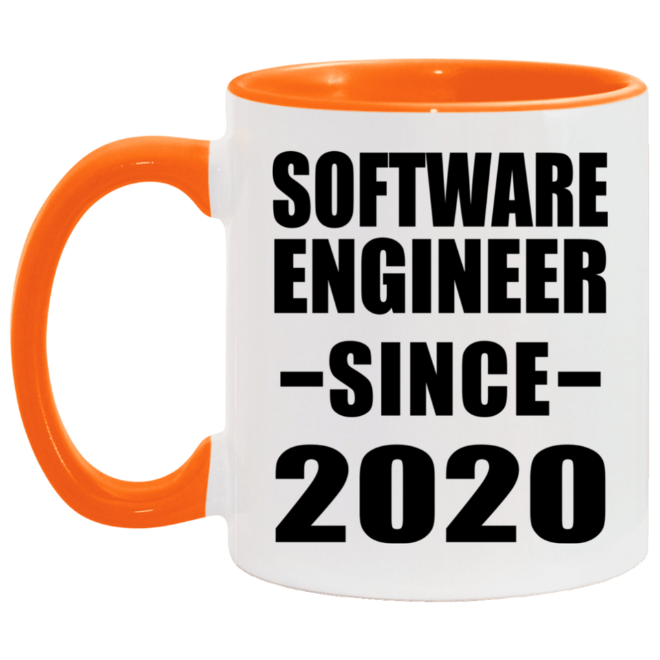 Software Engineer Since 2020 - 11oz Accent Mug Orange