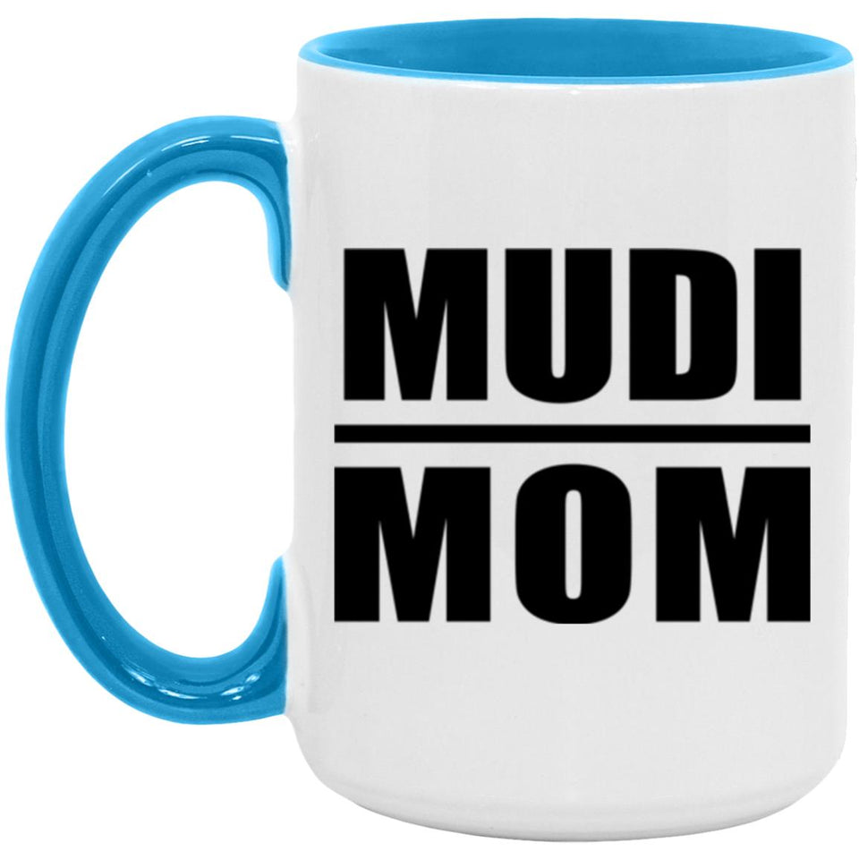 Mudi Mom - 15oz Accent Mug Blue