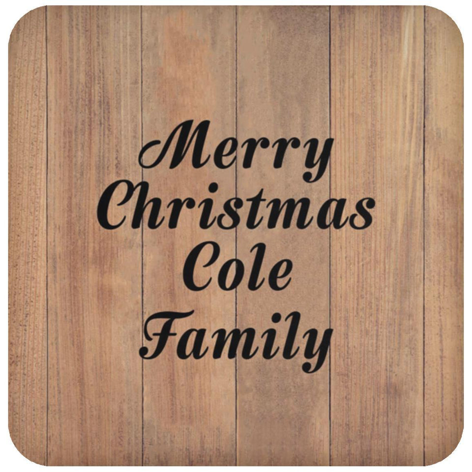 Merry Christmas Cole Family - Drink Coaster C