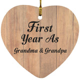 First Year As Grandma & Grandpa - Heart Ornament C